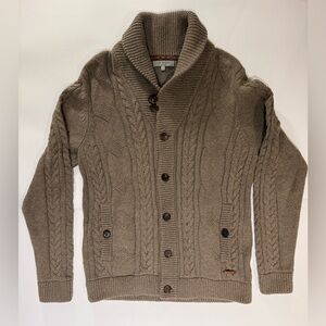EUC Ted Baker “Jowalk” cable-knit cardigan